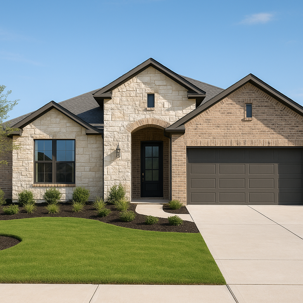 Upscale suburban home exterior in Terrell TX for conventional loan purchase 2026