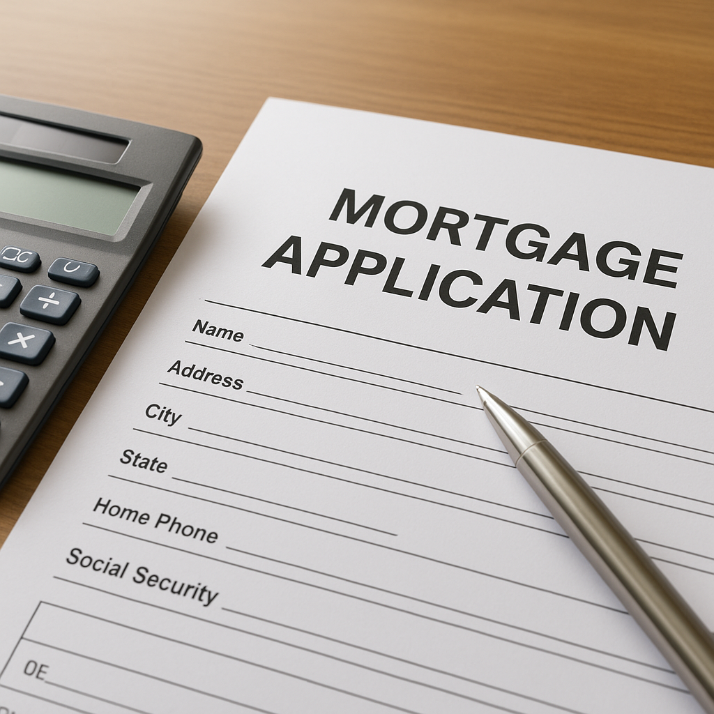 Mortgage application form with calculator representing credit report costs for Texas buyers 2026