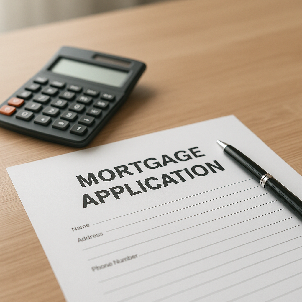 Mortgage application form with calculator — DTI calculation